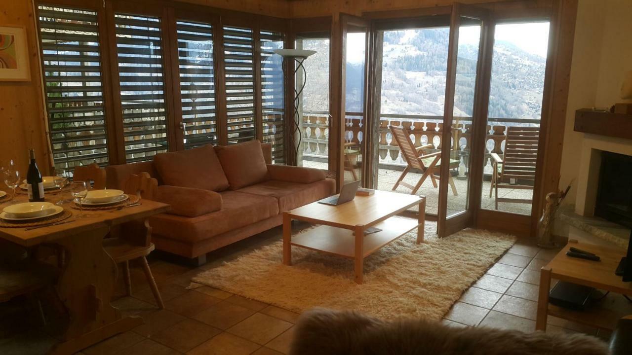 Appartement de 2.5 pièces avec vue imprenable - Veysonnaz Extérieur photo