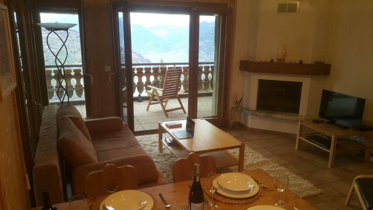 Appartement de 2.5 pièces avec vue imprenable - Veysonnaz Extérieur photo