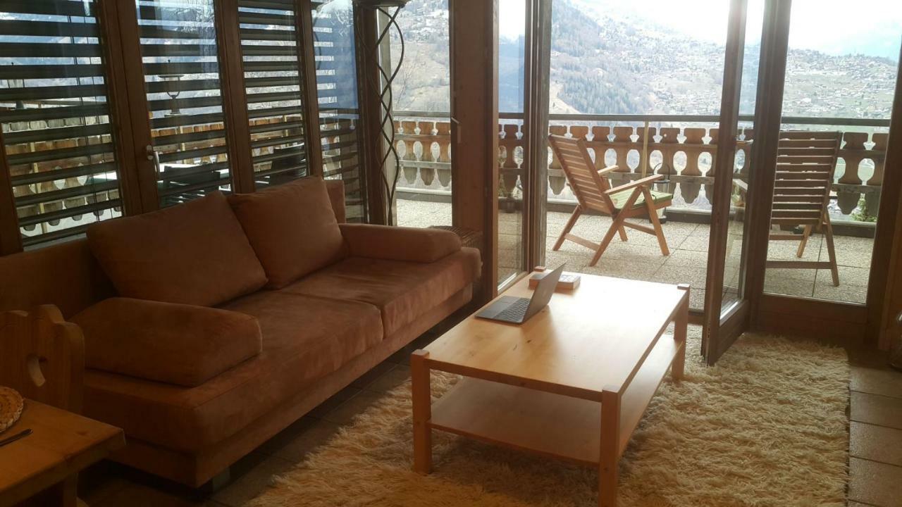 Appartement de 2.5 pièces avec vue imprenable - Veysonnaz Extérieur photo