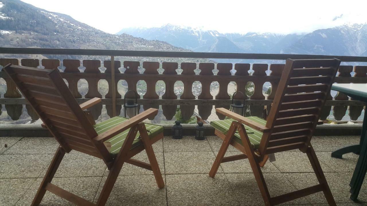 Appartement de 2.5 pièces avec vue imprenable - Veysonnaz Extérieur photo